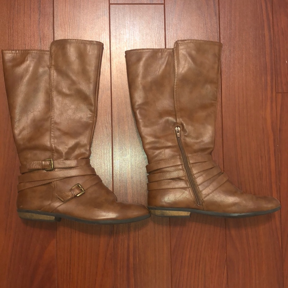 Brown riding boots